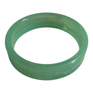 Vintage Chunky Acrylic Slightly Translucent Swirl Light Green Bangle Bracelet